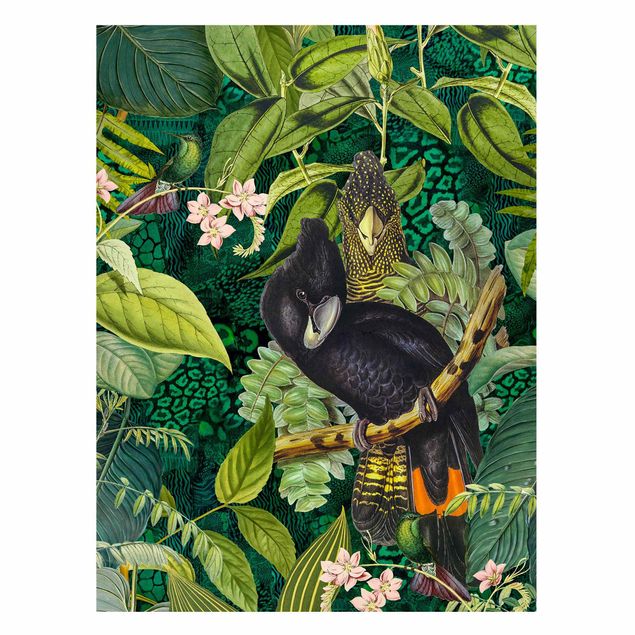 Cuadro selva tropical Colourful Collage - Cockatoos In The Jungle