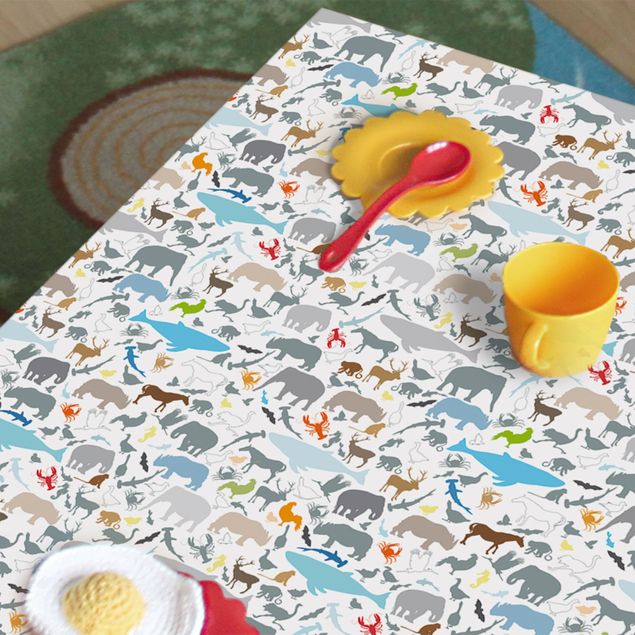 Papel adhesivo para muebles patrones Learning Pattern For Children With Different Animals