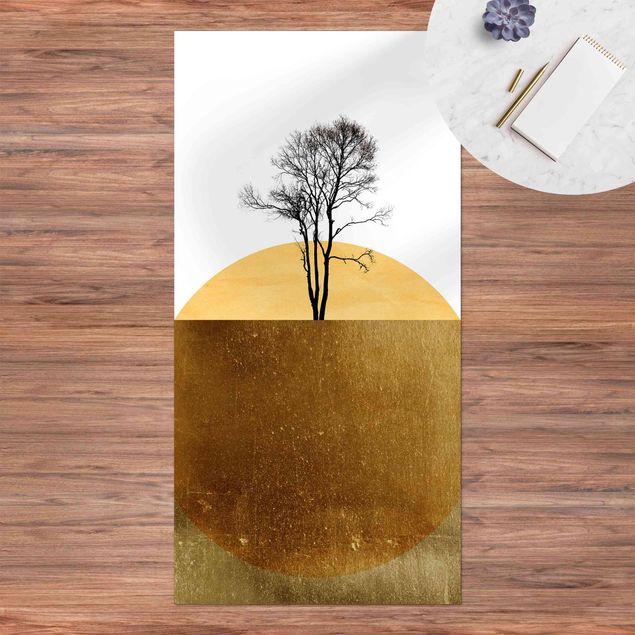 alfombra de terraza Golden Sun With Tree