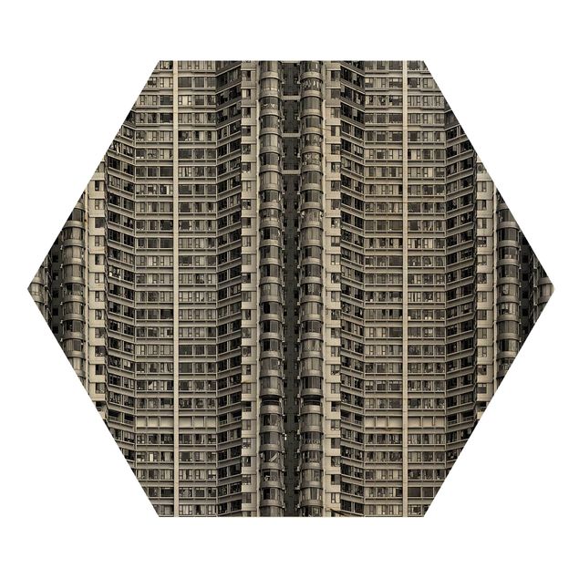 Hexagon Bild Holz - Skyscraper
