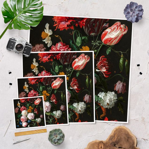 Cuadros multicolores Jan Davidsz De Heem - Still Life With Flowers In A Glass Vase