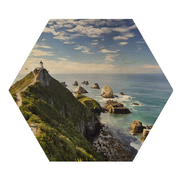 Cuadros Nugget Point Lighthouse And Sea New Zealand