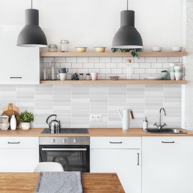 Salpicaderos de cocina efecto teja Metro Tiles - Light grey