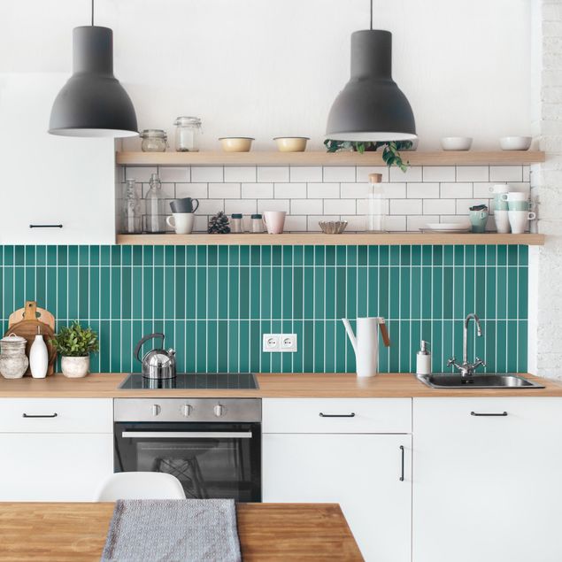 Salpicadero cocina adhesivo efecto teja Subway Tiles - Turquoise