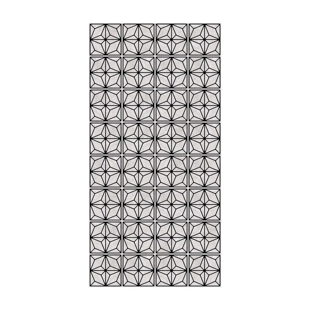 Alfombras modernas Tile Pattern Star Geometry Black