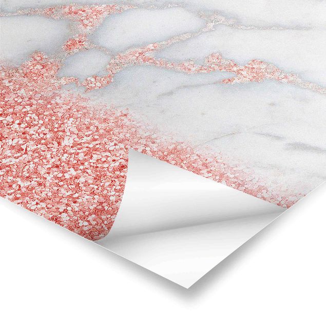 Cuadros Marble Look With Pink Confetti