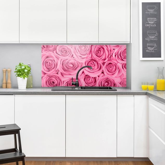 Panel antisalpicaduras cocina flores Pink Roses