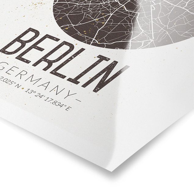 Cuadros en tonos beige y marrón City Map Berlin - Retro