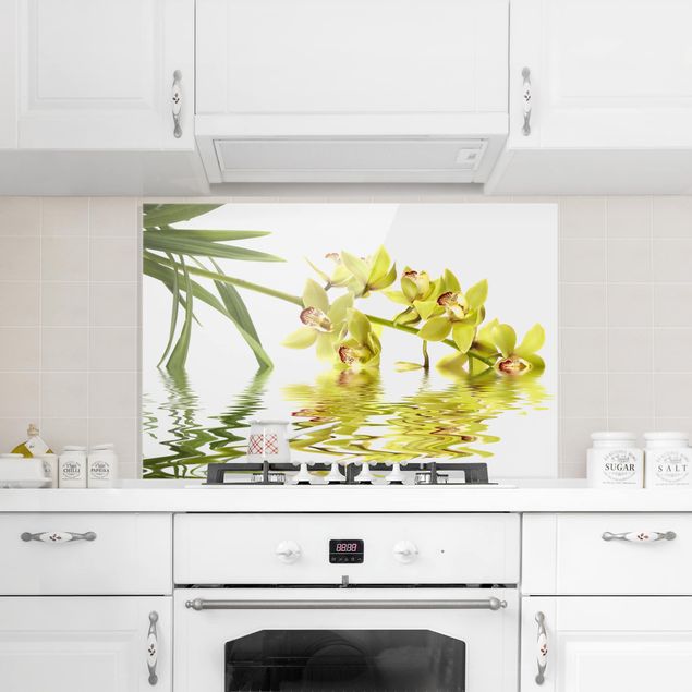 Panel antisalpicaduras cocina flores Elegant Orchid Waters