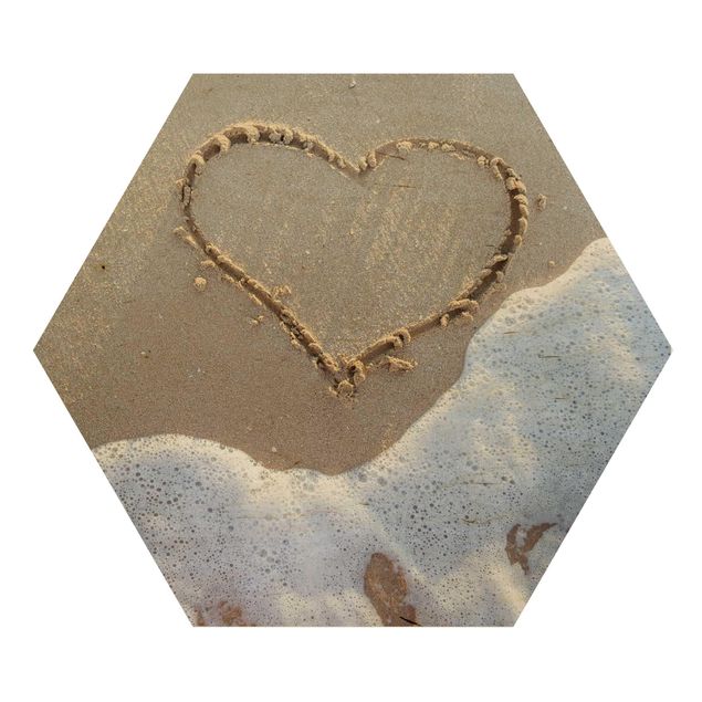 cuadros hexagonales Heart On The Beach