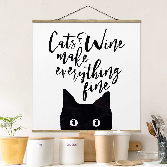 Decoración en la cocina Cats And Wine make Everything Fine
