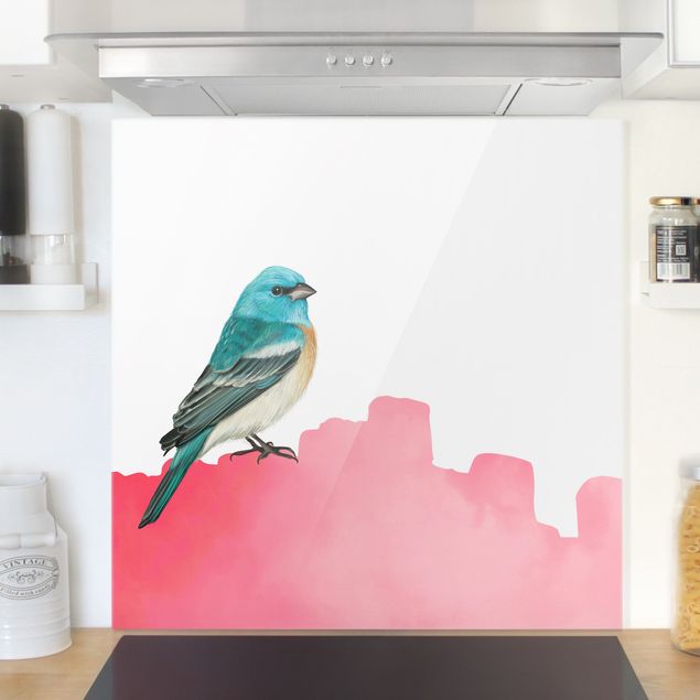 Decoración cocina Bird On Pink Backdrop