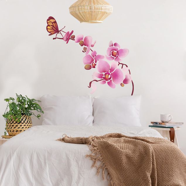 Vinilos de pared orquídeas Orchid With Butterfly