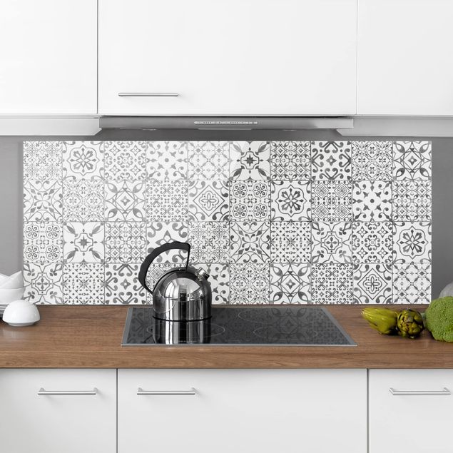 Decoración en la cocina Pattern Tiles Gray White