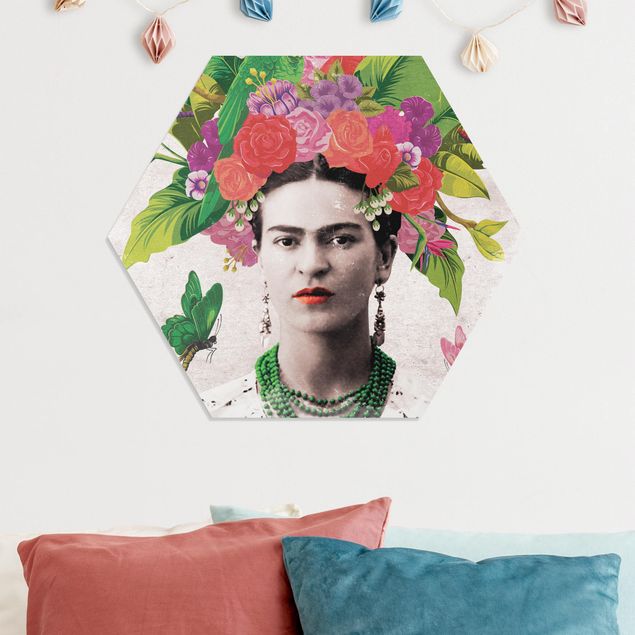 Cuadros de mariposas Frida Kahlo - Flower Portrait