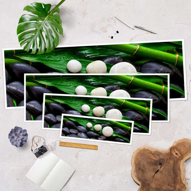 Cuadros decorativos Green Bamboo With Zen Stones