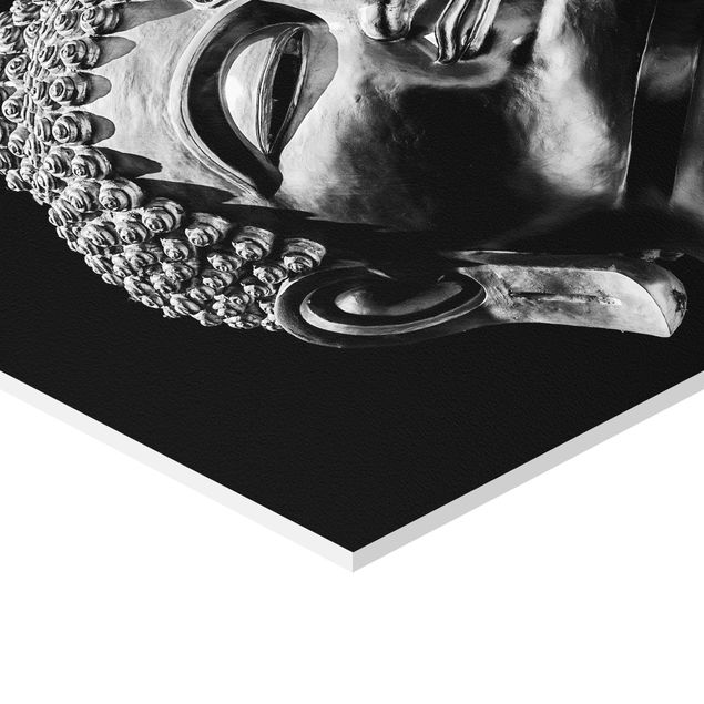 cuadro hexagonal Buddha Statue Face