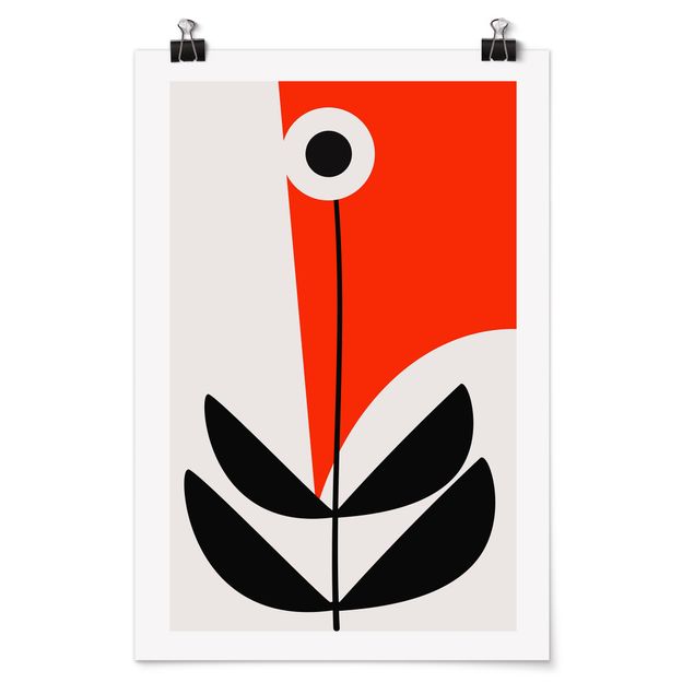 Cuadros famosos Abstract Shapes - Flower Red
