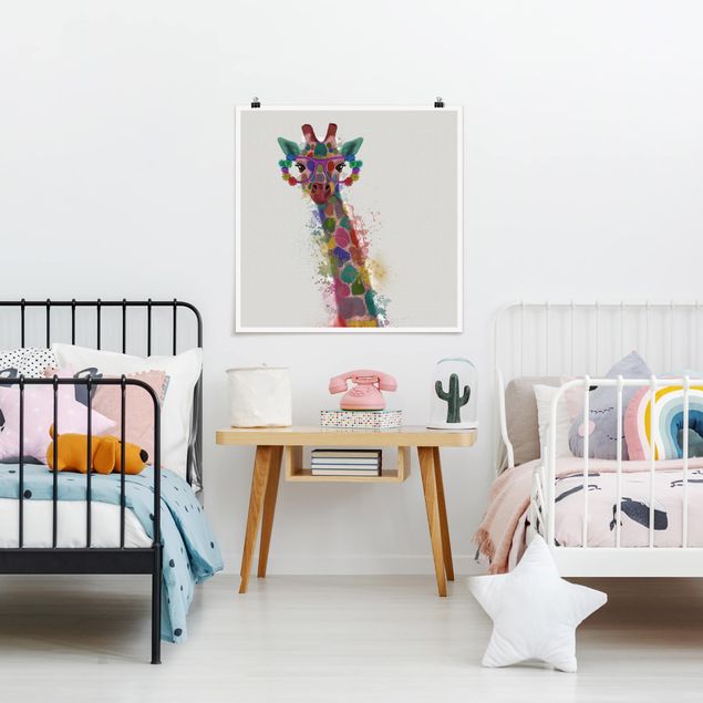 Decoración habitación infantil Rainbow Splash Giraffe