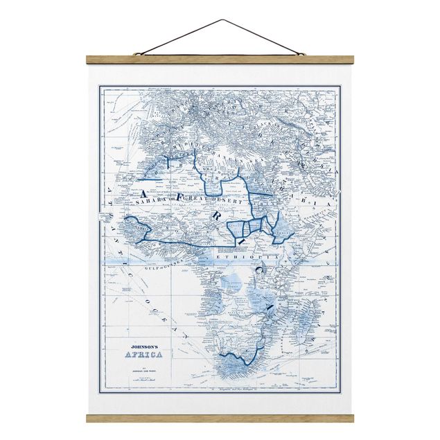 Cuadros africanos modernos Map In Blue Tones - Africa