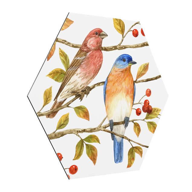 Cuadros vintage Birds And Berries - Bluebird