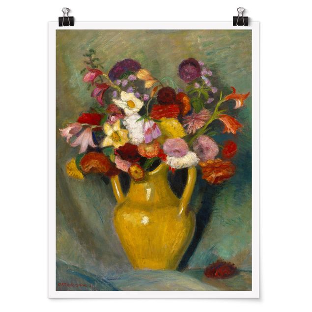 Estilos artísticos Otto Modersohn - Colourful Bouquet in Yellow Clay Jug
