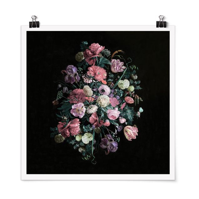 Estilos artísticos Jan Davidsz De Heem - Dark Flower Bouquet