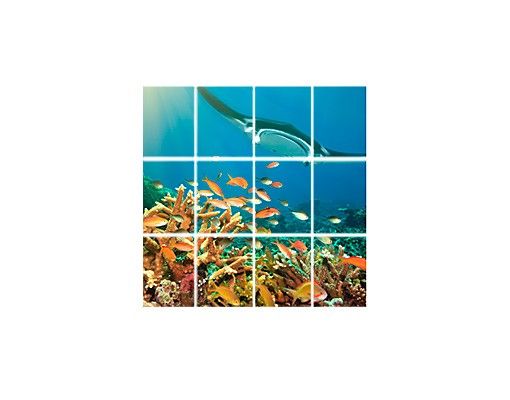 vinilos para cubrir azulejos baño Coral reef