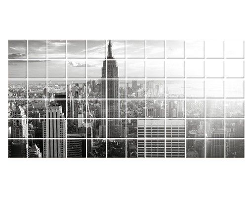 Vinilo azulejos cocina Manhattan Skyline