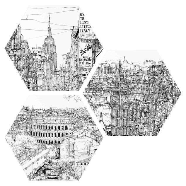 Cuadros ciudades City Studies - New York - London - Rome