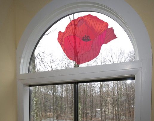 Vinilos de flores para ventanas Red Poppy