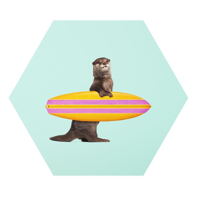 Cuadros modernos Otter With Surfboard