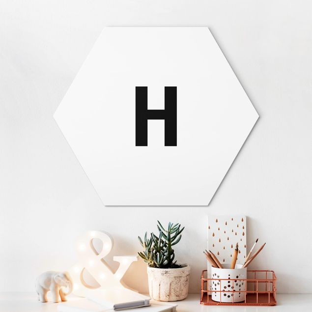 Cuadros con letras Letter White H
