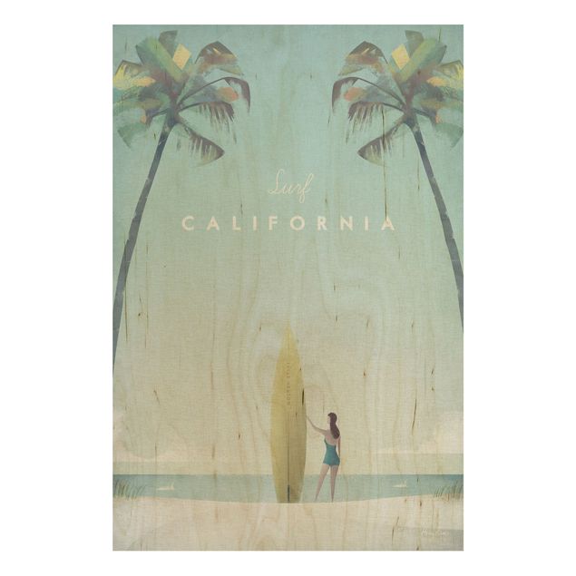 Cuadros de madera paisajes Travel Poster - California
