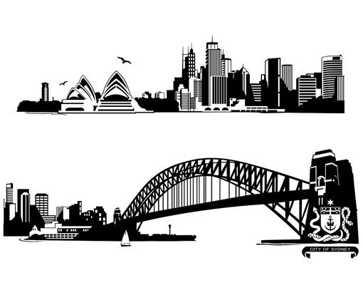 Vinilos de pared nombres de ciudades No.FB50 Sydney Skyline XXL
