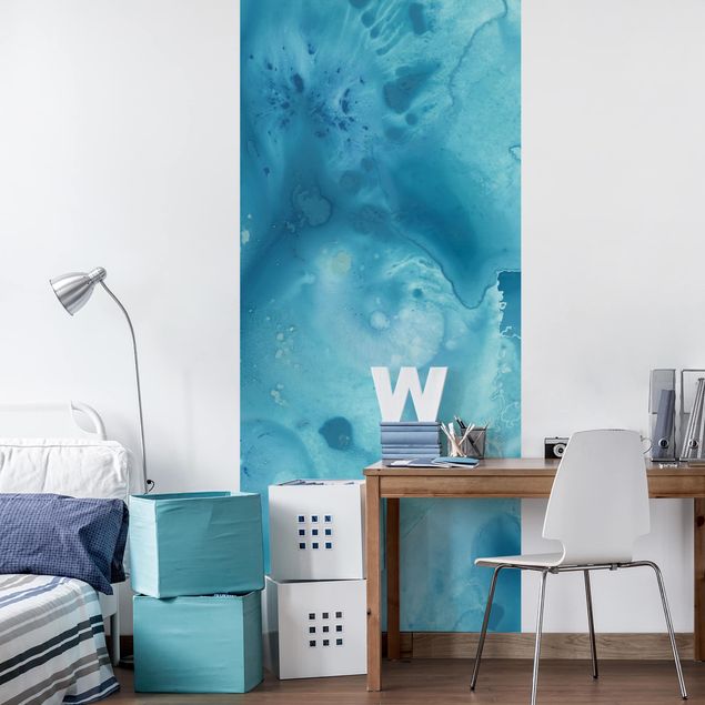 Papel adhesivo para muebles mate Wave Watercolour Turquoise l