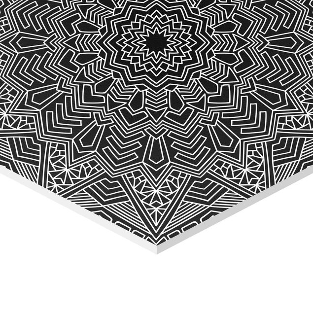 Cuadros decorativos Mandala Flower Star Pattern Black