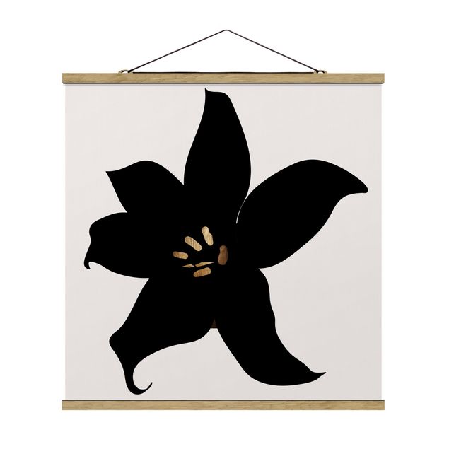Cuadros de plantas naturales Graphical Plant World - Orchid Black And Gold