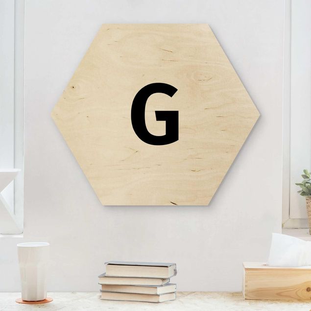Cuadros de madera con frases Letter G White