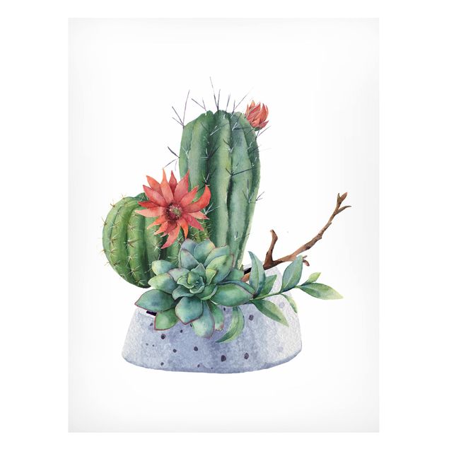 Tableros magnéticos flores Watercolour Cacti Illustration