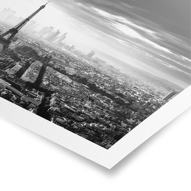 Cuadros ciudades The Eiffel Tower From Above Black And White