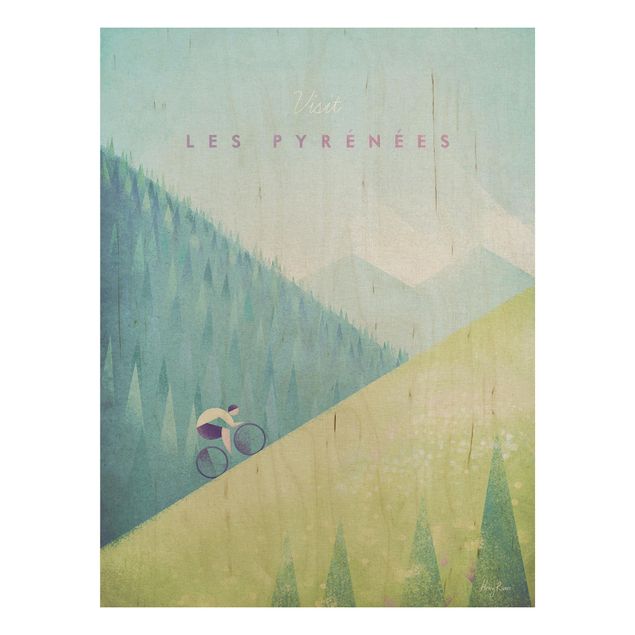 Cuadros de madera paisajes Travel Poster - The Pyrenees