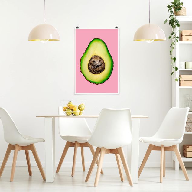 Póster de cuadros famosos Avocado With Hedgehog