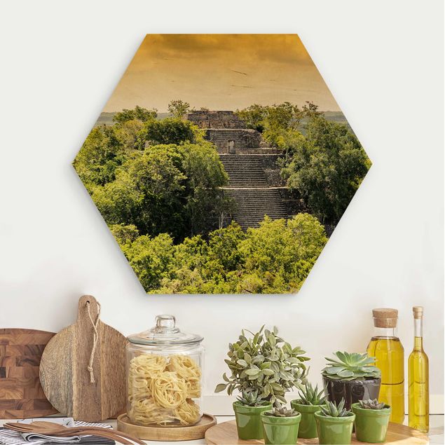 Cuadros de madera paisajes Pyramid of Calakmul