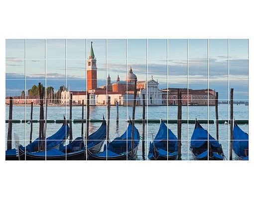 Adhesivos para azulejos en azul San Giorgio in Venice