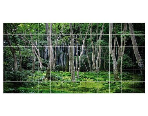 Adhesivos para azulejos en verde Japanese Forest