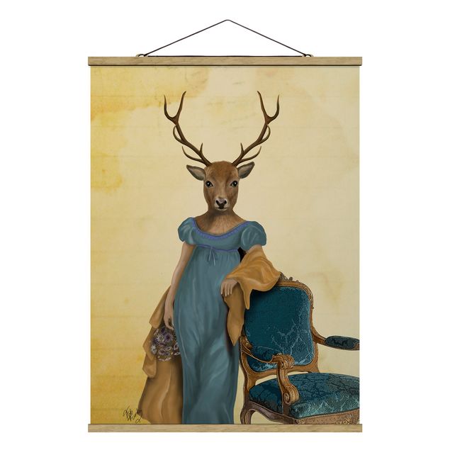Cuadros barrocos Animal Portrait - Deer Lady