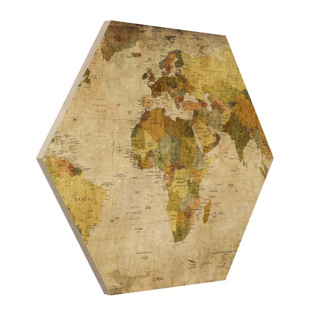 Cuadros hexagonales World map