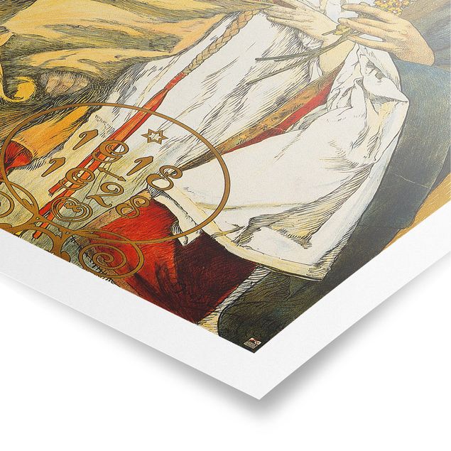 Póster de cuadros famosos Alfons Mucha - Poster Czechoslovak Republic