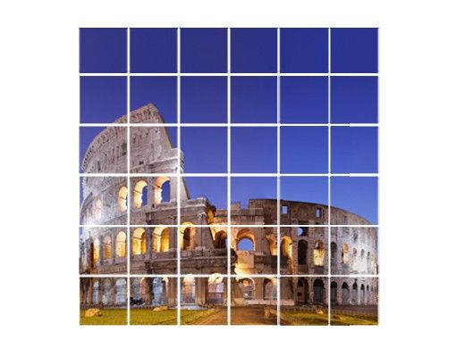 Adhesivos para azulejos en azul Illuminated Colosseum